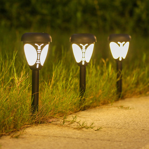 Solar Lawn <b>Lights</b> Butterfly Design <b>LED</b> Waterproof Outdoor Garden Pathway Lighting Decorative Stake <b>Light</b> - Product Image 2