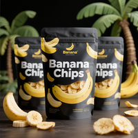 Sachets d'emballage alimentaire personnalisés en matériau laminé, feuille d'aluminium et plastique, pour chips de banane, chips de pomme de terre et autres snacks