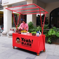 Chariot de vente ambulante pour glaces, stand de restauration, kiosque de marché nocturne, chariot de vente de snacks, chariot de vente de pizza de rue