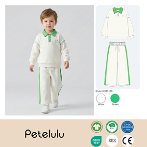 Ensembles de vêtements pour garçons, col polo, coton respirant, tout-petits, enfants, printemps, automne, ensemble pantalon deux pièces, survêtement personnalisable - Product Image 3