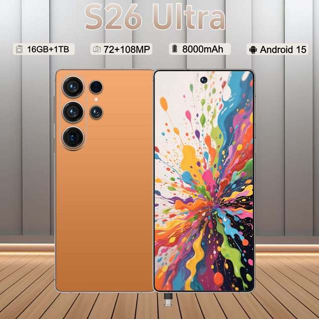 Global New S26 Ultra 5G Smartphone 16GB RAM 1TB Storage Camera Unlocked Android Mobile Phone with Face ID Fingerprint Dual SIM