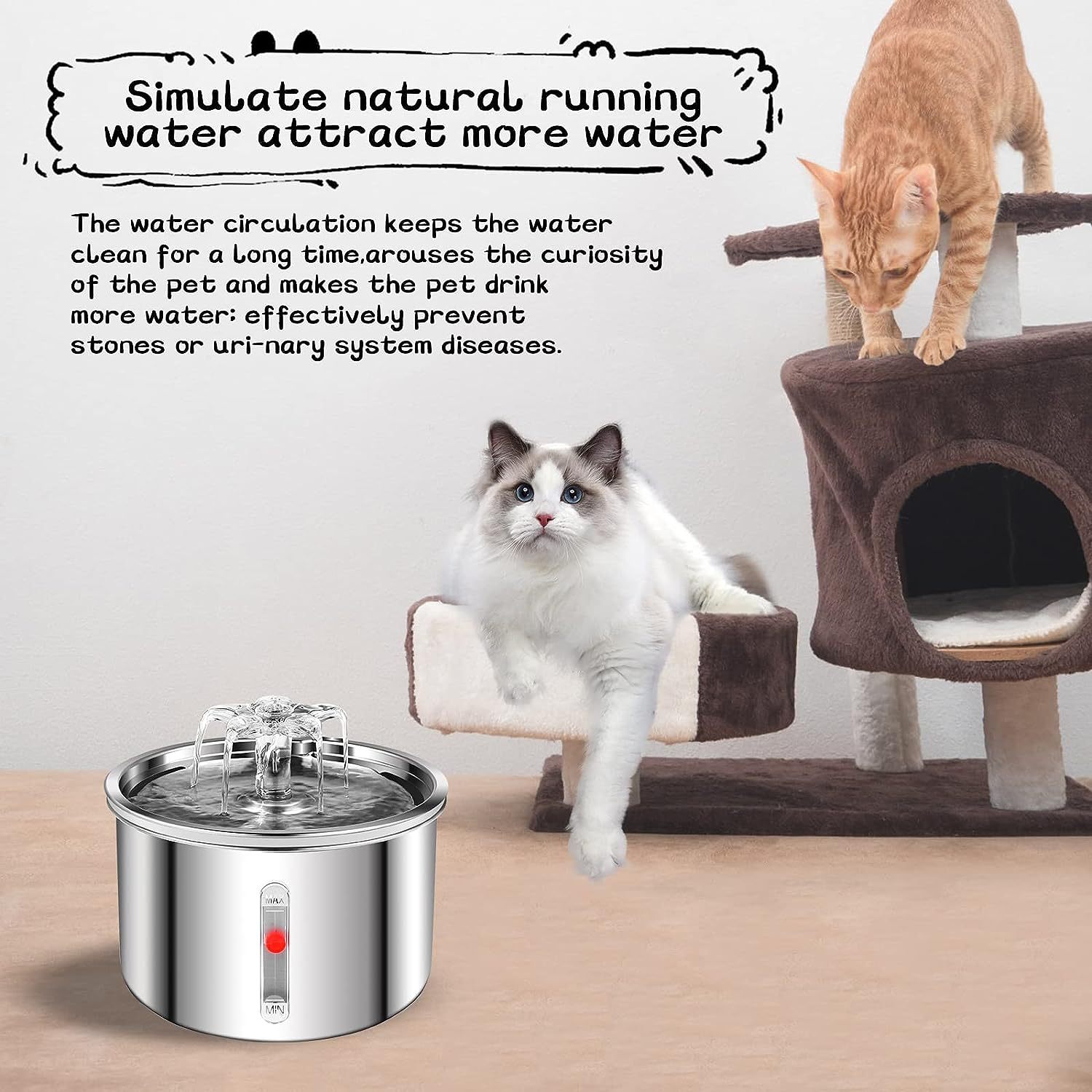 Automatic Cat Water Fountain 2L/3L/4L Dog Mute Drinker Feeder Bowl Battery  Operated Stainless Steel Water Bottles Solid| Alibaba.com