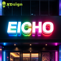 Lettres lumineuses personnalisées XDsign à LED en acrylique 3D, éclairage frontal néon, contrôle Bluetooth/télécommande, pour publicité automobile et décoration