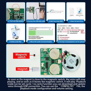 Jr jr1651 חדש r & d מגנט גרסה usb מעגל קול מודול קול לוח מודול משחק מרובה מצבי משחק מרובים לחצן ליתיום סוללה - Product Image 5