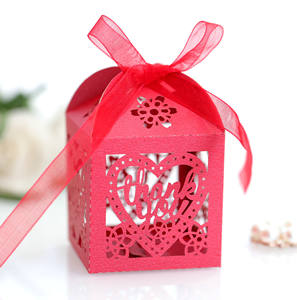 Boîte à bonbons heureuse boîte d'amour bleue évidée Thanksgiving merci merci amant Heart Candy Box - Product Image 3