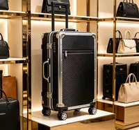 Valise à roulettes en aluminium avec serrure TSA intégrée, bagage léger pour les vacances, roues universelles, vente en gros de bagages
