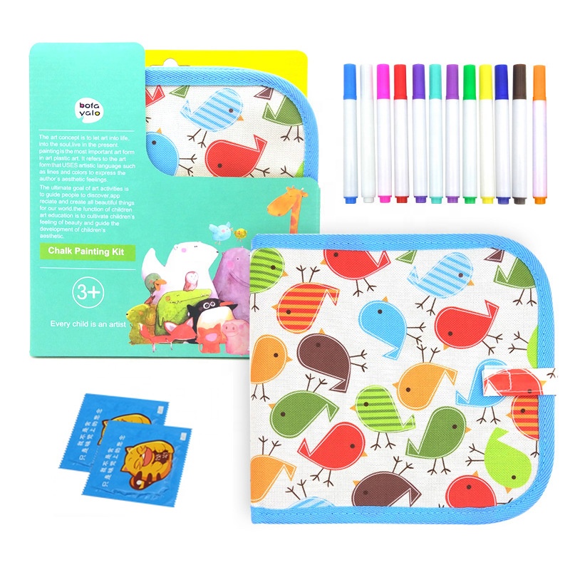 Amazon hot sales Kids Drawing book Portable Erasable Mess-Free Chalk Dust-Free Doodle Board Drawing Book for kids