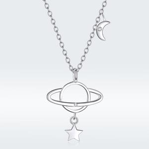 Pianeta collana femminile s925 collana in argento collana in argento sterling semplice platino placcato cross-border SCN349 - Product Image 5