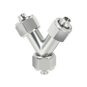 Y-Type Quick Connect Tee Fitting Alloy 8-10mm Pneumatic Hose Adapter With <b>Lock</b> Nut - Product Image 1