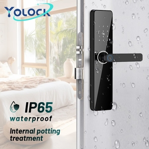 กุญแจล็อคโรงแรม YOLOCK ระบบปลดล็อคด้วยการ์ด Tuya กุญแจล็อคอัจฉริยะแบบทรงกระบอก สำหรับประตูอลูมิเนียม - Product Image 1