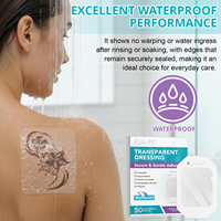 ELAIMEI Bande adhésive pour tatouage 3,9" x 4,7", pansement imperméable, patchs adhésifs, film transparent doux