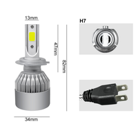Ampoule de phare LED C6 étanche haute puissance H1 H3 H7 H11 9005 9006 LED C6 H4
