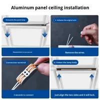 Plafonnier LED intégré pour salle de bain et toilettes, éclairage plat encastré pour cuisine, plaque de fixation en alliage d'aluminium, CRI 80-90, garantie 3 ans