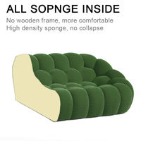 Grand Canapé Bulle en Velours Moderne Haut de Gamme, Mobilier de Luxe, Fauteuil-Canapé Bulle sans Structure