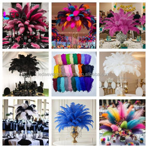 Bola de flores artificiales LEDA para decoración de bodas, centros de mesa con plumas de avestruz blancas para fiestas de boda - Product Image 6