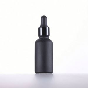 ขวดแก้วหยดเซรั่มแบบด้านสีดำขนาด 30 มล. 50 มล. 100 มล. พร้อมหลอดกระดาษแข็งสำหรับบรรจุภัณฑ์เครื่องสำอาง - Product Image 2