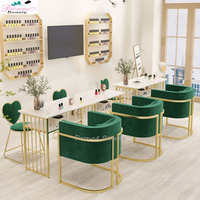 Table de manucure double nordique multifonction avec étagère et kit de manucure, mobilier de salon, couleur personnalisable, design moderne