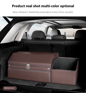 Organizador de <span class=keywords><strong>maletero</strong></span> de carga inteligente para camión de calidad, bolsa de almacenamiento plegable para coche, caja de compras hecha de materiales de cuero duraderos - Product Image 4