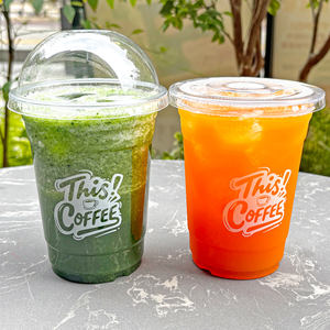 Gobelets jetables personnalisés en <span class=keywords><strong>plastique</strong></span> PET de 16 oz pour jus, café à emporter, smoothies, boissons, thé Dabba, thé Boba, thé aux bulles avec couvercles - Product Image 4