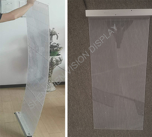 Siêu mỏng trong nhà trong suốt dính P3.9-7.8 linh hoạt bức tường video Bảng điều chỉnh siêu mỏng dẫn Màn hình hiển thị - Product Image 2