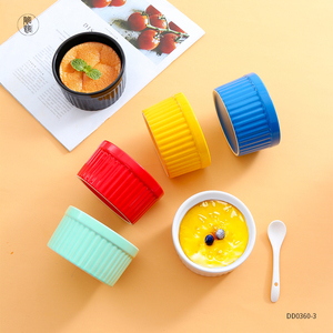 Bộ 6 Màu Sắc Các Loại Lò Nướng Gốm An Toàn Souffle Ramekins Bát Gốm Sốt Ramekins Cho Creme <span class=keywords><strong>Brulee</strong></span> Tráng Miệng Pudding - Product Image 3