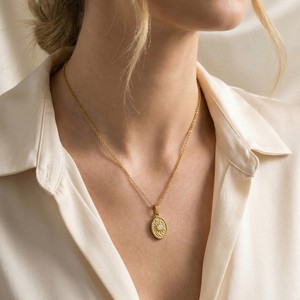 Collar Vintage Francés con Diseño <span class=keywords><strong>de</strong></span> Rayos <span class=keywords><strong>de</strong></span> Sol <span class=keywords><strong>para</strong></span> Mujer, Chapado en Oro <span class=keywords><strong>de</strong></span> 18K, Acero Inoxidable, Lapislázuli, Piedra Roja, Joyería, Regalo, Venta al por Mayor - Product Image 3