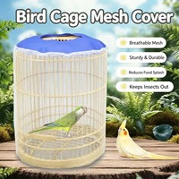 Couverture de cage à oiseaux en maille de nylon respirante, filet de protection anti-insectes, protection pour cage à oiseaux ronde