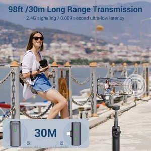 Micrófono Lavalier inalámbrico de grabación profesional para cámara de teléfono móvil computadora con auricular minotoring - Product Image 2