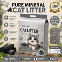Litière agglomérante minérale pour chat, supportée par ODM, excellente absorption d'eau, anti-poussière, en bentonite, idéale pour les familles multi-chats