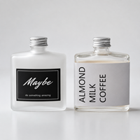 Bouteille carrée plate vide avec bouchon à vis 50ml 100ml 200ml 250ml Emballage pour boissons pour café froid, whisky et jus