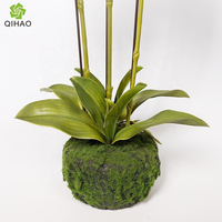 QIHAO Fleurs artificielles en latex de haute qualité, orchidées, 3 tiges, orchidées artificielles au toucher réel à vendre