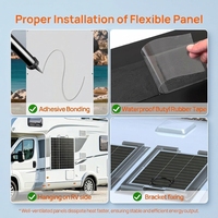 Panneau solaire flexible 165W avec sortie MC4, panneau solaire mono semi-flexible pliable, chargeur hors réseau pour bateau, cabine de voiture