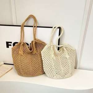 2025 nouvelle vente chaude personnalisé en gros nouveau naturel été femmes coton plage sac fourre-tout - Product Image 6