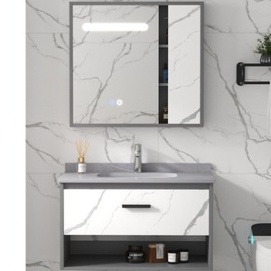CR 60cm <b>Grey</b> <b>Bathroom</b> Vanity <b>Cabinet</b> With Smart <b>Mirror</b> And Ceramic Basin - Product Image 1