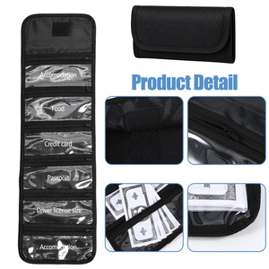Money Organizer for Cash Bag with 6 Zip Pocket Waterproof Black Cash Envelope <strong>Wallet</strong> for Saving Bills Coins Budgeting <strong>Receipts</strong> - Product Image 6