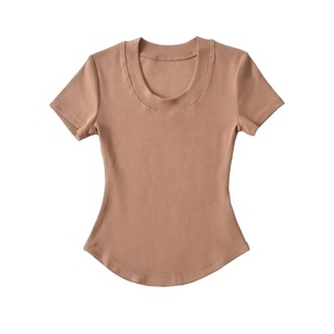 Damen Baumwolle T-Shirts Mode Slim Fit Kurzarm T-Shirt Lady Casual Short Tops - Product Image 4