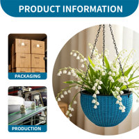 Pots de fleurs suspendus traditionnels à double compartiment, auto-arrosants, durables, 1,28 L, en PP, pour usage intérieur/extérieur, maison et jardin