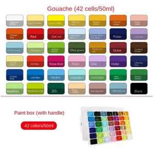 Ensemble de pigments en gelée de <span class=keywords><strong>gouache</strong></span> Green Bamboo Huixishi, 42 couleurs, 50/80 ml, non toxique, Golden Dian Black Streamer White Art Color Free - Product Image 6