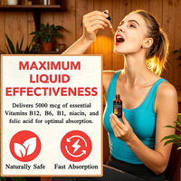 Acentiallabs 60ml Liquide Oral Vitamine B12 B6 Méthylcobalamine Complexe B Gouttes Énergie Cerveau Cœur & Soutien Immunitaire Adulte