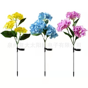 Lampes solaires de jardin à LED en forme de fleur, 3 têtes, éclairage décoratif extérieur, résistant à l'eau, portable - Product Image 5