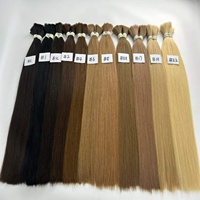 Cheveux humains brésiliens vierges non traités en gros, cuticules alignées, cheveux bruts d'un seul donneur, tissage de cheveux en vrac, cheveux chinois