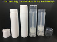 Tubes de baume à lèvres vides, 0,15 oz 5 g, en plastique, pour rouge à lèvres et baume cosmétique