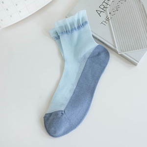 Mùa Hè Thoáng Khí Ren Ruffle Sheer Vớ Phụ Nữ Vớ Trong Suốt Pha Lê Mỏng Vớ Lụa - Product Image 5