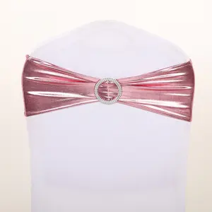 Spandex Chair Sashes Bands Stretch Chair Ties Bows With Buckle Slider For Wedding Party Banquet Decoration