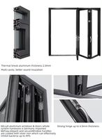 Porte en verre trempé pliable certifiée CE GELLJA, moderne, résistante aux ouragans, imperméable, en alliage d'aluminium, pour cour et balcon 1