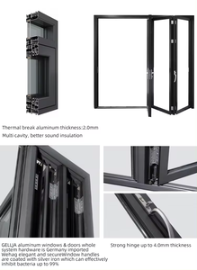 Puerta Plegable de Vidrio Templado GELLJA con Certificación CE, Moderna, Resistente a Huracanes e Impermeable, de Aleación de Aluminio para Patio o Balcón 1 - Product Image 3