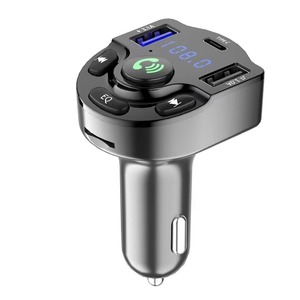 R 1 Carregador de carro portátil com 3.1A Dual USB PD C para <span class=keywords><strong>Bluetooth</strong></span> 5.0 MP3 <span class=keywords><strong>Player</strong></span> Receptor FM e Transmissor para Telemóveis - Product Image 1