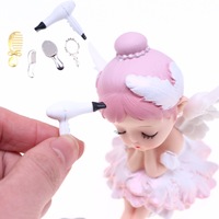 Accesorios de Peluquería en Miniatura para Casa de Muñecas: Herramientas de Aleación, Tela, Peine, Espejo y Secador de Pelo a Escala Micro