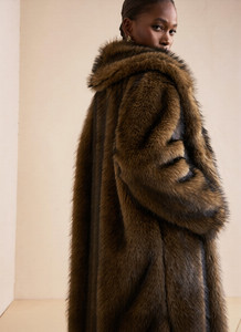 Abrigo largo y grueso de talla grande, estilo vintage, holgado, tejido, con un solo botón, ecológico, de piel sintética, informal, de invierno, de poliéster. - Product Image 6