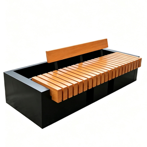 Banc de jardin en <span class=keywords><strong>bois</strong></span> durable avec dossier, 2 m, style minimaliste moderne, pour l'aménagement paysager, avec options de taille personnalisées - Product Image 6